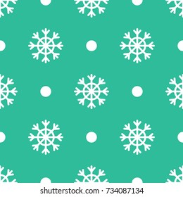 Seamless snowflakes background for winter and christmas theme. Vector pattern illustration.