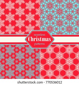 Seamless snowflakes background for winter and christmas theme. Vector illustration..