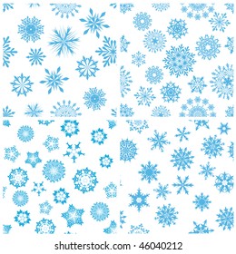 Seamless snowflakes backgrounds set  for winter and christmas theme