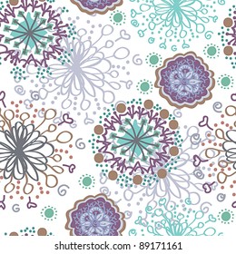 Seamless snowflakes blue and purple
