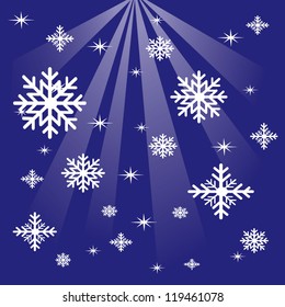 Seamless snowflakes explosion background for winter and christmas theme. Vector illustration.