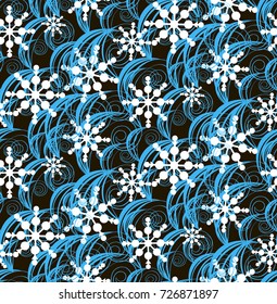 Seamless  of snowflakes and  frost  pattern