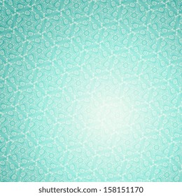 Seamless snowflakes geometric pattern. Winter theme. Kaleidoscope pattern. Abstract vector blue wood texture background. Finger print texture. Crackle blue pattern. Vector illustration. Eps 10