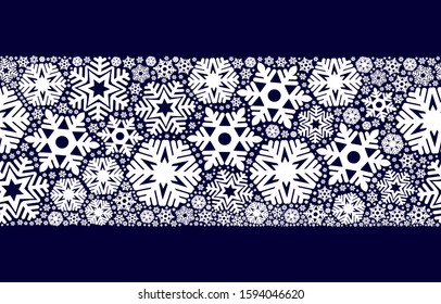 Seamless snowflakes on a blue background. Decoration for christmas design