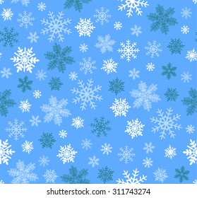 Seamless snowflakes pattern