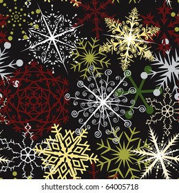 Seamless snowflakes pattern