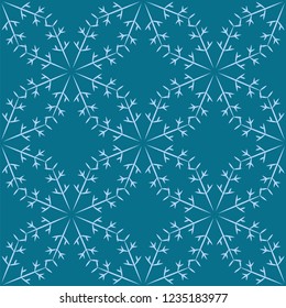 Seamless Snowflakes pattern Background for Christmas and New year. Vector Illustration EPS8