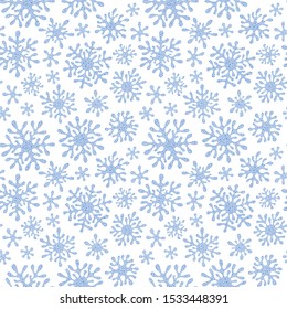 Seamless Snowflakes pattern Background for Christmas and New year. 