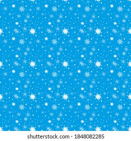 Patrón de copos de nieve sin foco Fondo para Navidad y Año Nuevo. Ilustración vectorial