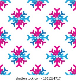Patrón de copos de nieve sin foco Fondo para Navidad y Año Nuevo. Ilustración vectorial