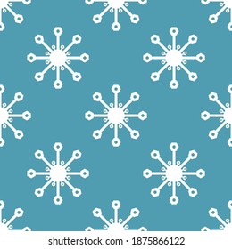 Patrón de copos de nieve sin foco Fondo para Navidad y Año Nuevo. Ilustración vectorial