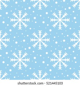 Seamless Snowflakes pattern Background for Christmas and New year. Vector Illustration. Celebration