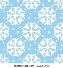 Seamless Snowflakes pattern Background for Christmas and New year. Celebration. Vector Illustration. Winter Weather