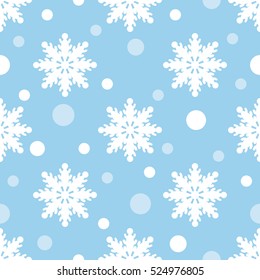 Seamless Snowflakes pattern Background for Christmas and New year. Celebration. Vector Illustration. Winter Weather