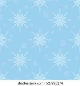 Seamless Snowflakes pattern Background for Christmas and New year. Celebration. Vector Illustration. Winter Weather. Abstract