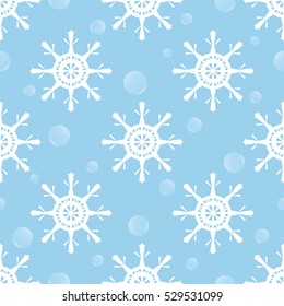 Seamless Snowflakes pattern Background for Christmas and New year. Celebration. Vector Illustration. Winter Weather. Abstract