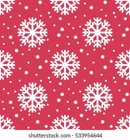 Seamless Snowflakes pattern Background for Christmas and New year. Celebration. Vector Illustration. Winter Weather