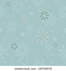 Seamless Snowflakes pattern Background for Christmas and New year. Vector Illustration. Celebration. Winter Weather. Abstract