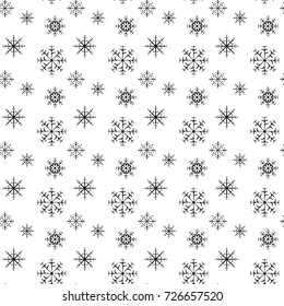 Seamless Snowflakes pattern Background for Christmas and New year. Vector Illustration