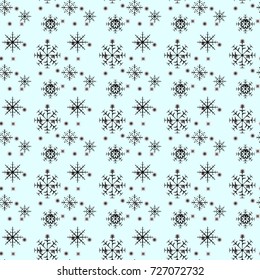 Seamless Snowflakes pattern Background for Christmas and New year. Vector Illustration