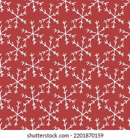 Seamless snowflakes pattern. Snowflakes background. Doodle illustration with snowflakes