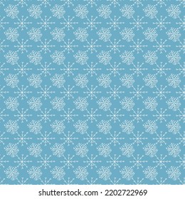 Seamless snowflakes pattern. Snowflakes background. Doodle illustration with snowflakes