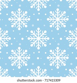 Seamless Snowflakes pattern for Christmas and New year Background . Vector Illustration. Celebration