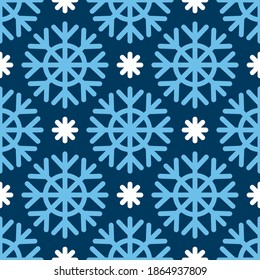Patrón de copos de nieve sin foco. Fondo de navidad de la nevada. Ilustración vectorial. 10 pasos