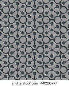 Seamless Snowflakes  Pattern. Vector Background. Gray Regular Texture