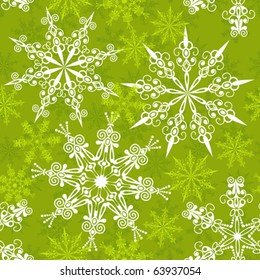 Patrón de copos de nieve sin soldadura, ilustración vectorial