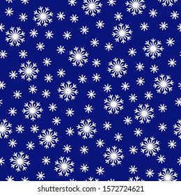 Seamless snowflakes pattern for winter and christmas design. Seamless vector background. Stock vector illustration. 