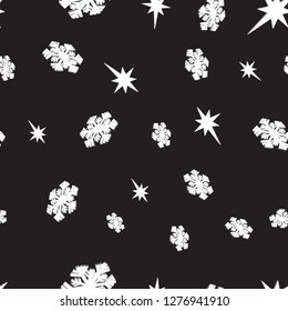 Seamless snowflakes and stars background