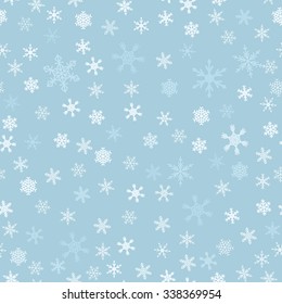 Seamless snowflakes texture - vector background. Christmas wrapping paper ornament.