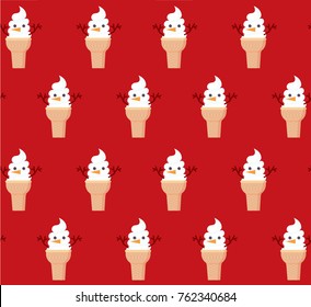 seamless snowman/ soft serve vector background