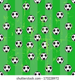 seamless soccer background pattern, soccer balls, vector illustration 