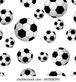 Seamless Soccer Ball Pattern Background. Vector Illustration