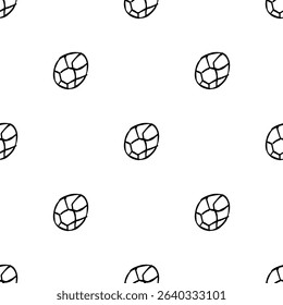 Seamless soccer ball pattern on white background for sports-themed designs