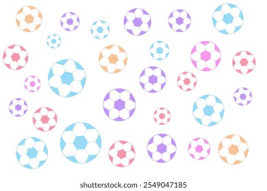 Seamless Soccer Pattern. Multicolor soccer balls on white background. Football icon background. 