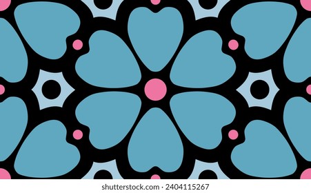 Seamless Soft Blue Flowers Repeating Pattern Vector Images - Floral Background - Easily Editable - Fabric Colorful lIlustration Texture
