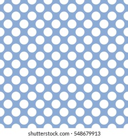 Seamless soft blue polka dots pattern texture background