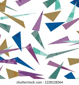 Seamless Soft Colored Triangle White Background Abstract Vector Pattern