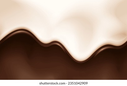 Seamless Soft And Creamy Ice Cream Background With Vanilla And Chocolate