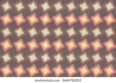 Padrão quadrado suave sem emenda com tons terra e textura de grãos de madeira. Perfeito para tecido, envoltório de presente, papel de parede, roupas ou design digital.