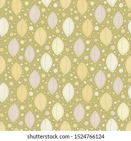 Seamless soft tones leaf autumn pattern doodle background. For textile or book covers, wallpapers, design, graphic art, printing, hobby, invitation. 