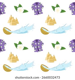 Seamless Songkran pattern, Songkran elements for fabric, illustration Vector EPS 10