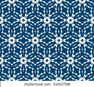 seamless sophisticated geometric floral pattern based on repetitive simple forms. vector illustration. for interior design, backgrounds, card, textile industry. blue color