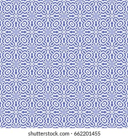 seamless sophisticated geometric floral pattern based on repetitive simple forms. vector illustration. for interior design, backgrounds, card, textile industry. blue color