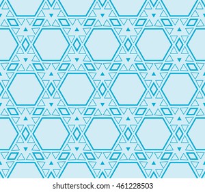 seamless sophisticated geometric pattern based on repetitive simple forms. vector illustration. for interior design, backgrounds, card, textile industry. blue coloring