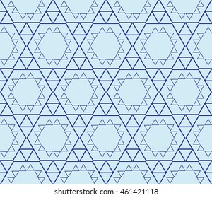 seamless sophisticated geometric pattern based on repetitive simple forms. vector illustration. for interior design, backgrounds, card, textile industry. blue coloring