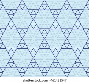 seamless sophisticated geometric pattern based on repetitive simple forms. vector illustration. for interior design, backgrounds, card, textile industry. blue coloring